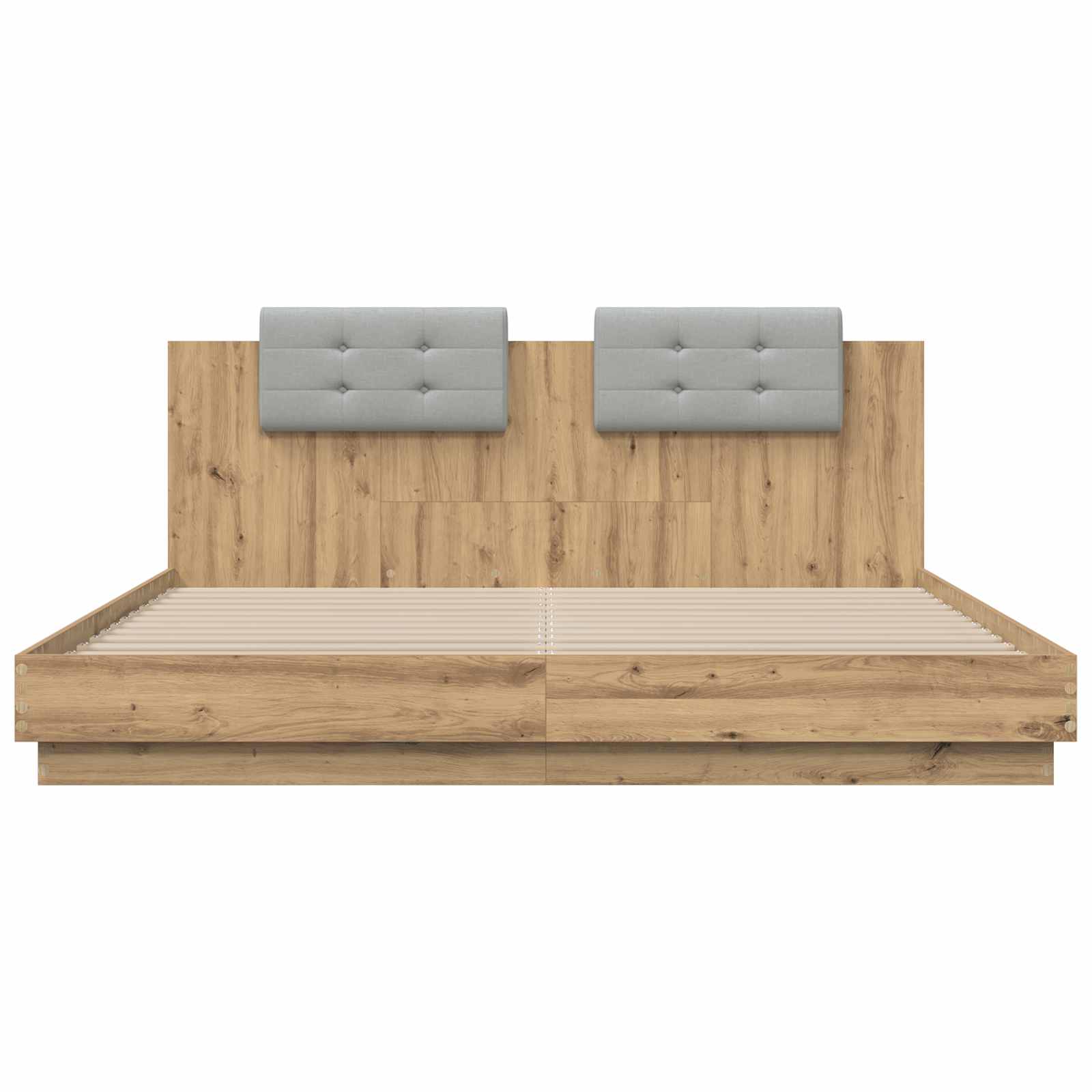 Bed Frame with Headboard with Storage Artisan Oak 180 x 200 cm