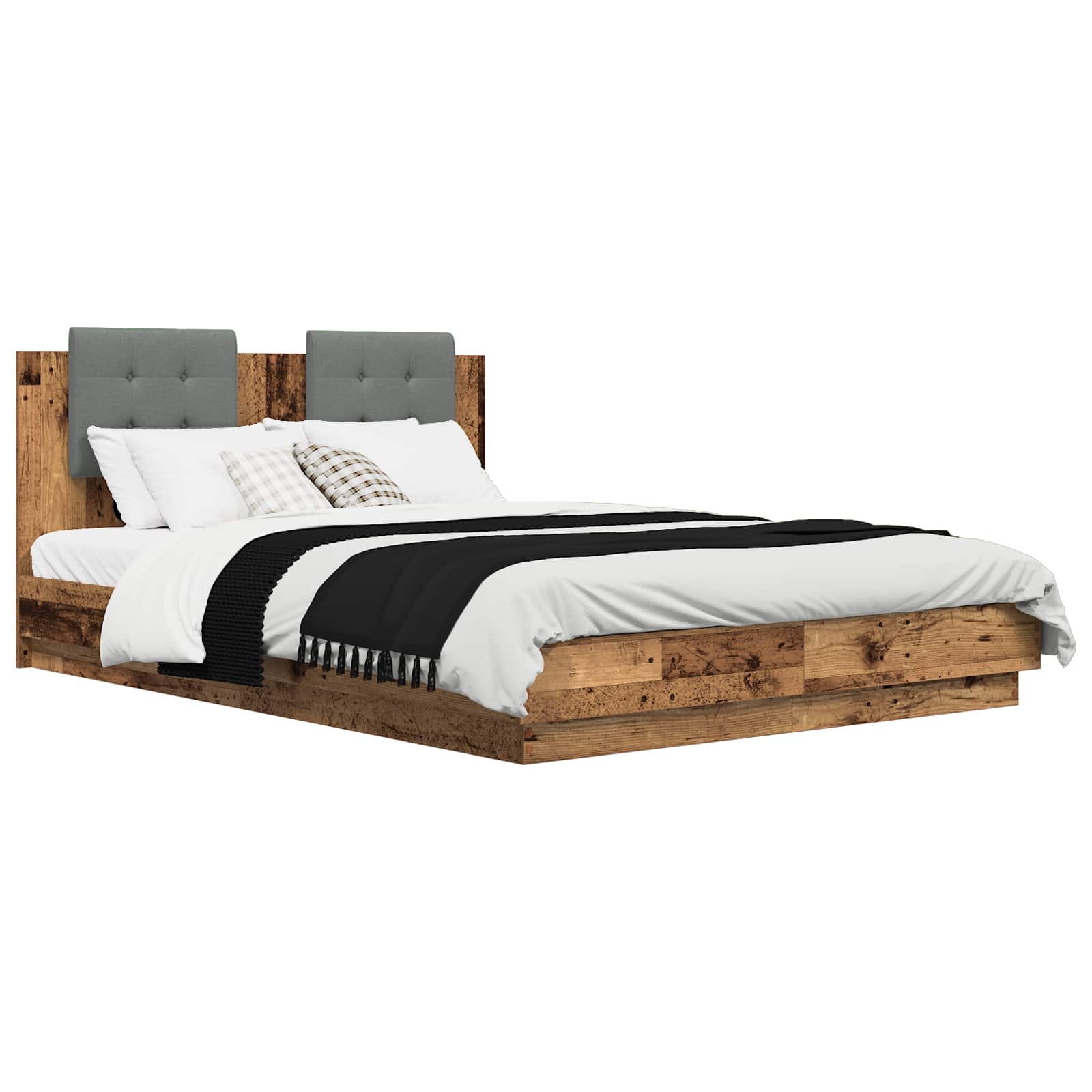 Bed Frame with Headboard Old Wood 150 x 200 cm Engineered Wood