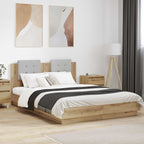 Bed Frame with Headboard with Storage Artisan Oak 150 x 200 cm