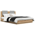 Bed Frame with Headboard with Storage Artisan Oak 150 x 200 cm