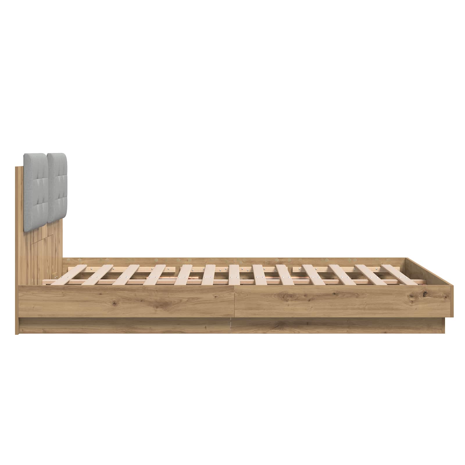 Bed Frame with Headboard with Storage Artisan Oak 150 x 200 cm