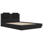 Bed Frame with Headboard Black Oak 150 x 200 cm Engineered Wood