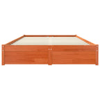 Bed Frame Wax Brown 140 x 200 cm Solid Pine Wood
