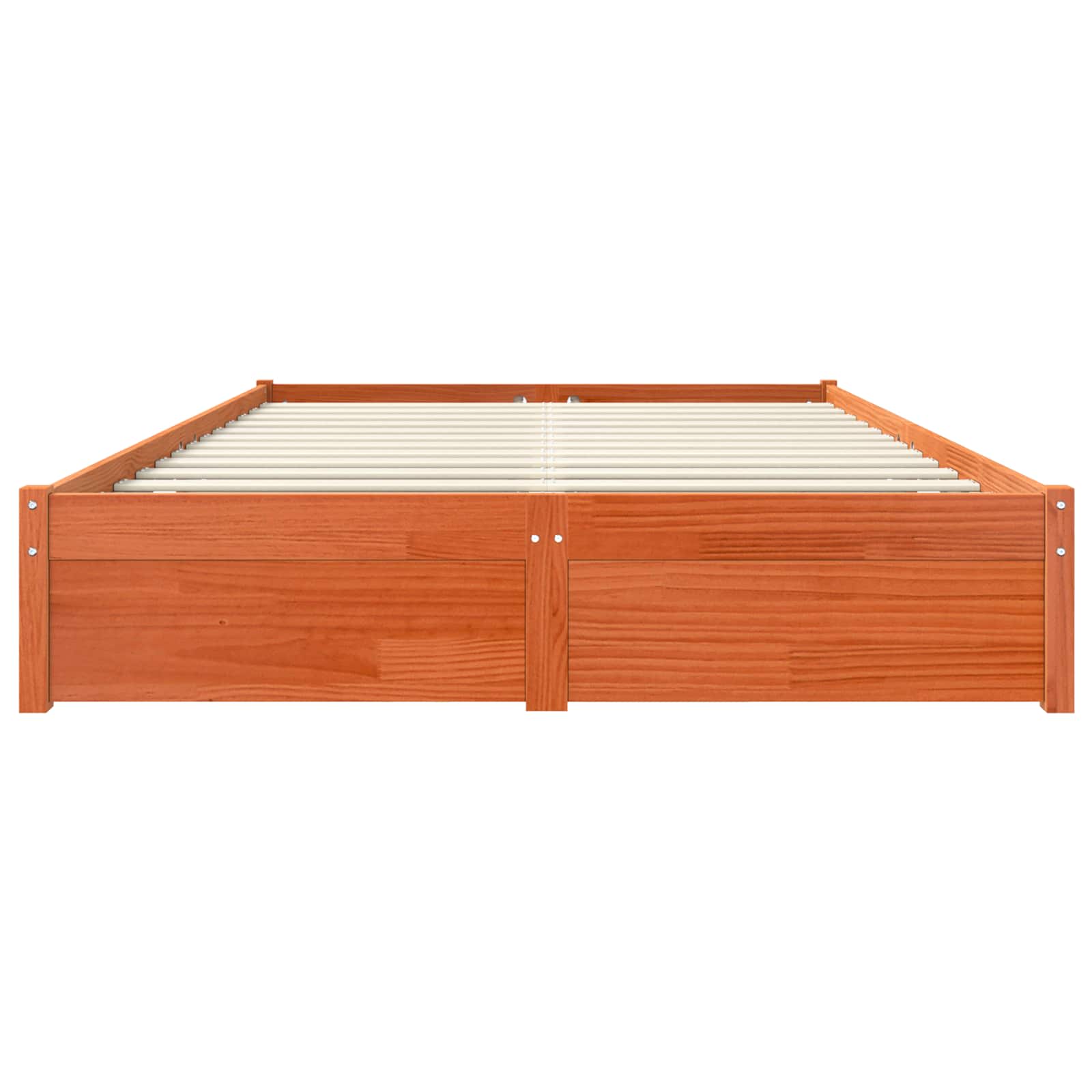 Bed Frame Wax Brown 140 x 200 cm Solid Pine Wood