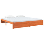 Bed Frame Wax Brown 180 x 200 cm Solid Pine Wood