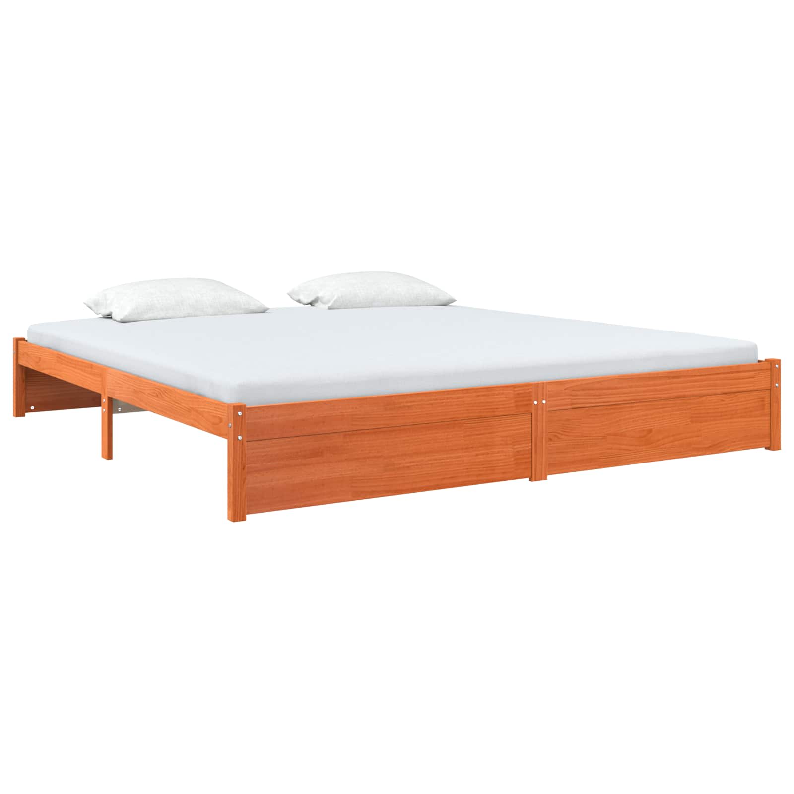 Bed Frame Wax Brown 180 x 200 cm Solid Pine Wood