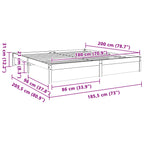 Bed Frame Wax Brown 180 x 200 cm Solid Pine Wood