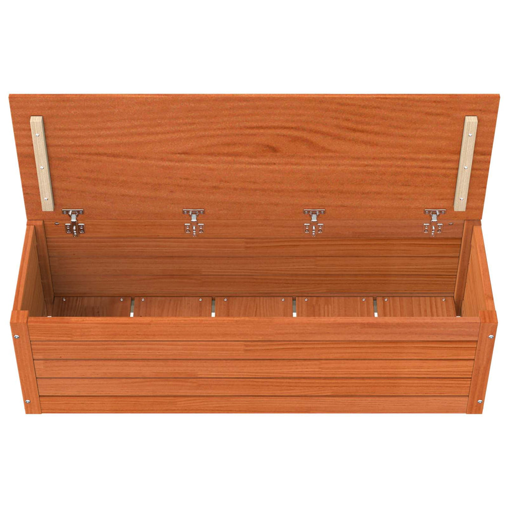 Storage Box Wax Brown 109 x 36.5 x 33 cm Solid Pine Wood
