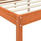 Bed Frame with Headboard Wax Brown 180 x 200 cm Solid Pine Wood