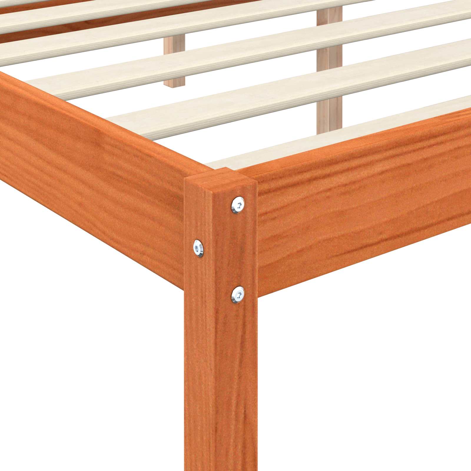 Bed Frame with Headboard Wax Brown 180 x 200 cm Solid Pine Wood