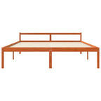 Bed Frame with Headboard Wax Brown 180 x 200 cm Solid Pine Wood