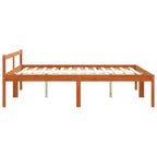 Bed Frame with Headboard Wax Brown 180 x 200 cm Solid Pine Wood
