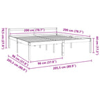 Bed Frame with Headboard Wax Brown 200 x 200 cm Solid Pine Wood