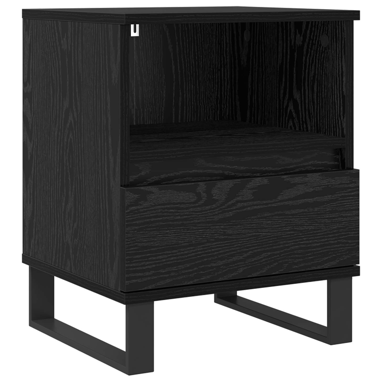Bed Cabinet Black Oak 40 x 35 x 50 cm Engineered Wood
