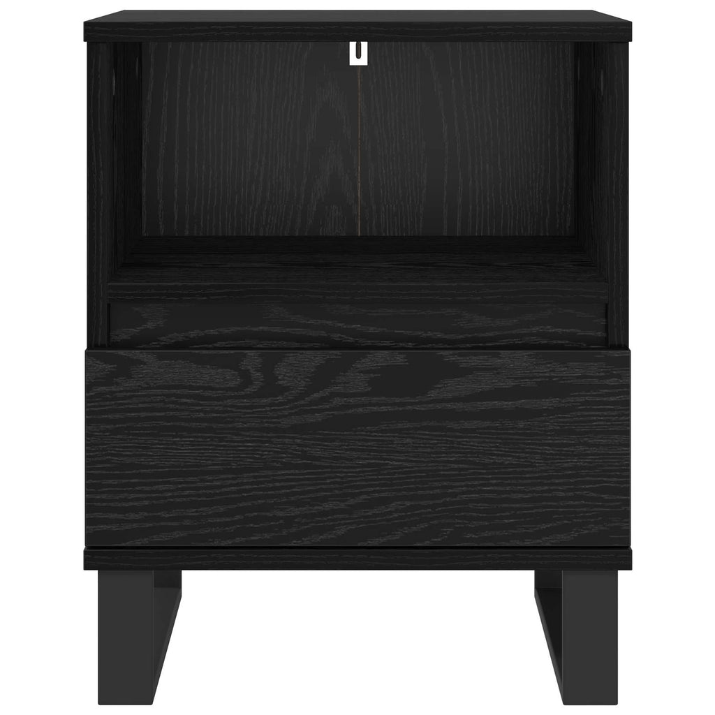 Bed Cabinet Black Oak 40 x 35 x 50 cm Engineered Wood