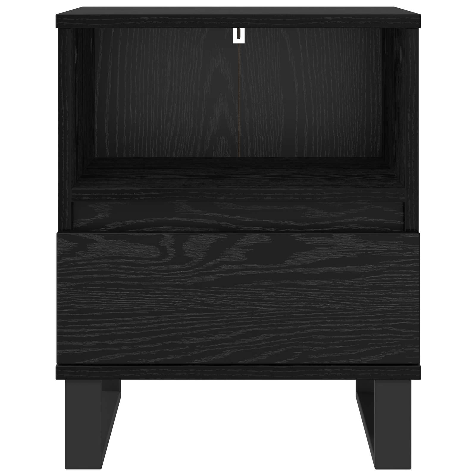 Bed Cabinet Black Oak 40 x 35 x 50 cm Engineered Wood