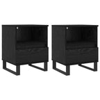 Bed Cabinet Black Oak 40 x 35 x 50 cm Engineered Wood