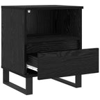 Bed Cabinet Black Oak 40 x 35 x 50 cm Engineered Wood