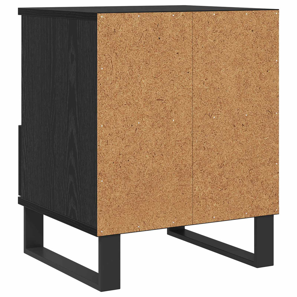 Bed Cabinet Black Oak 40 x 35 x 50 cm Engineered Wood