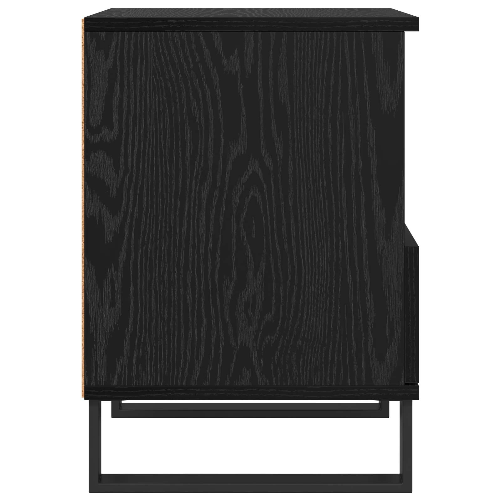 Bed Cabinet Black Oak 40 x 35 x 50 cm Engineered Wood
