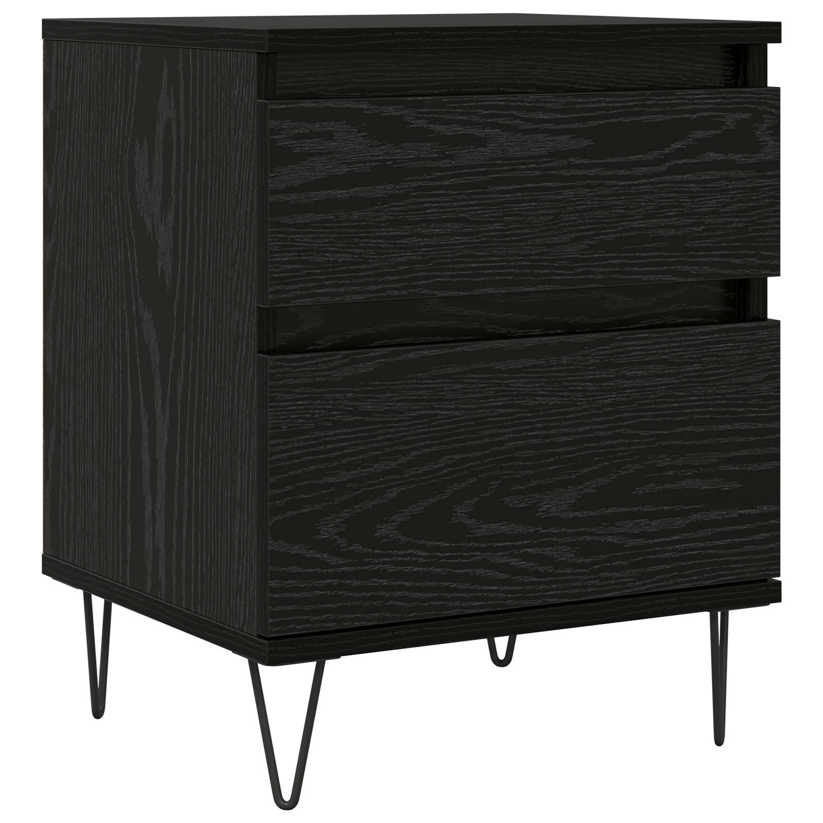 Bed Cabinet Black Oak 40 x 35 x 50 cm Engineered Wood