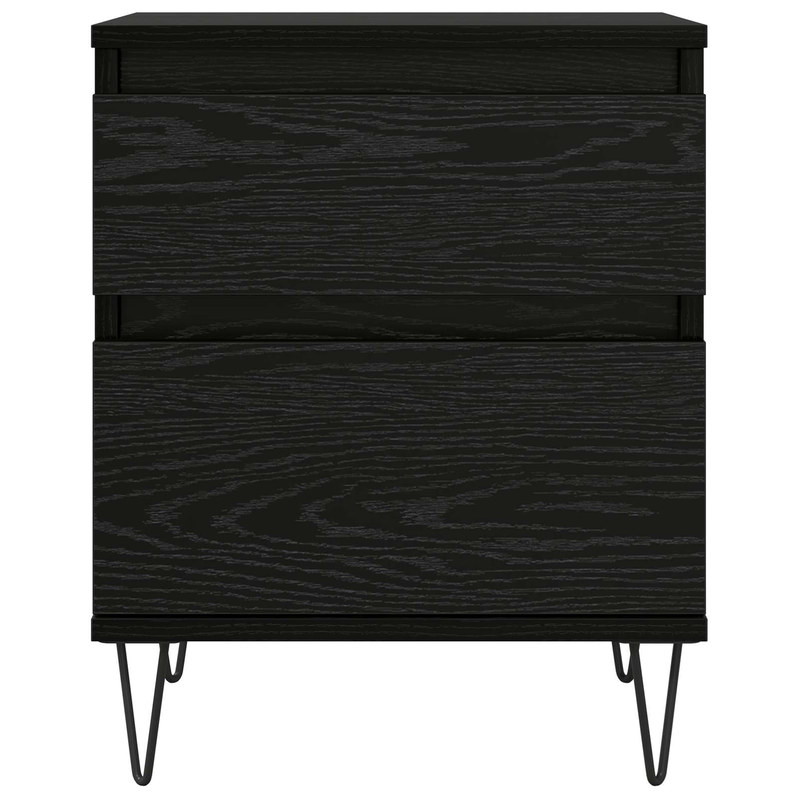 Bed Cabinet Black Oak 40 x 35 x 50 cm Engineered Wood