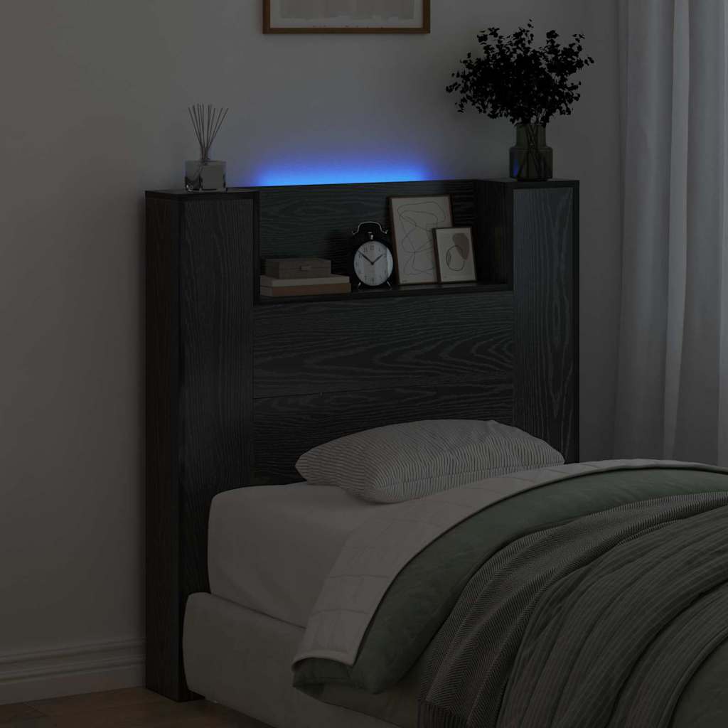 Headboard Black Oak 100 x 15 x 103.5 cm Engineered Wood