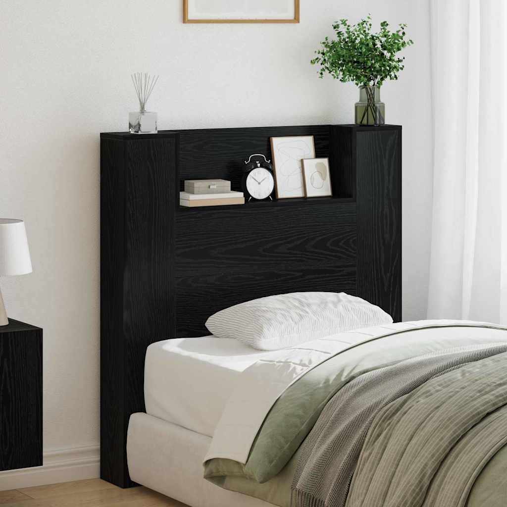 Headboard Black Oak 100 x 15 x 103.5 cm Engineered Wood