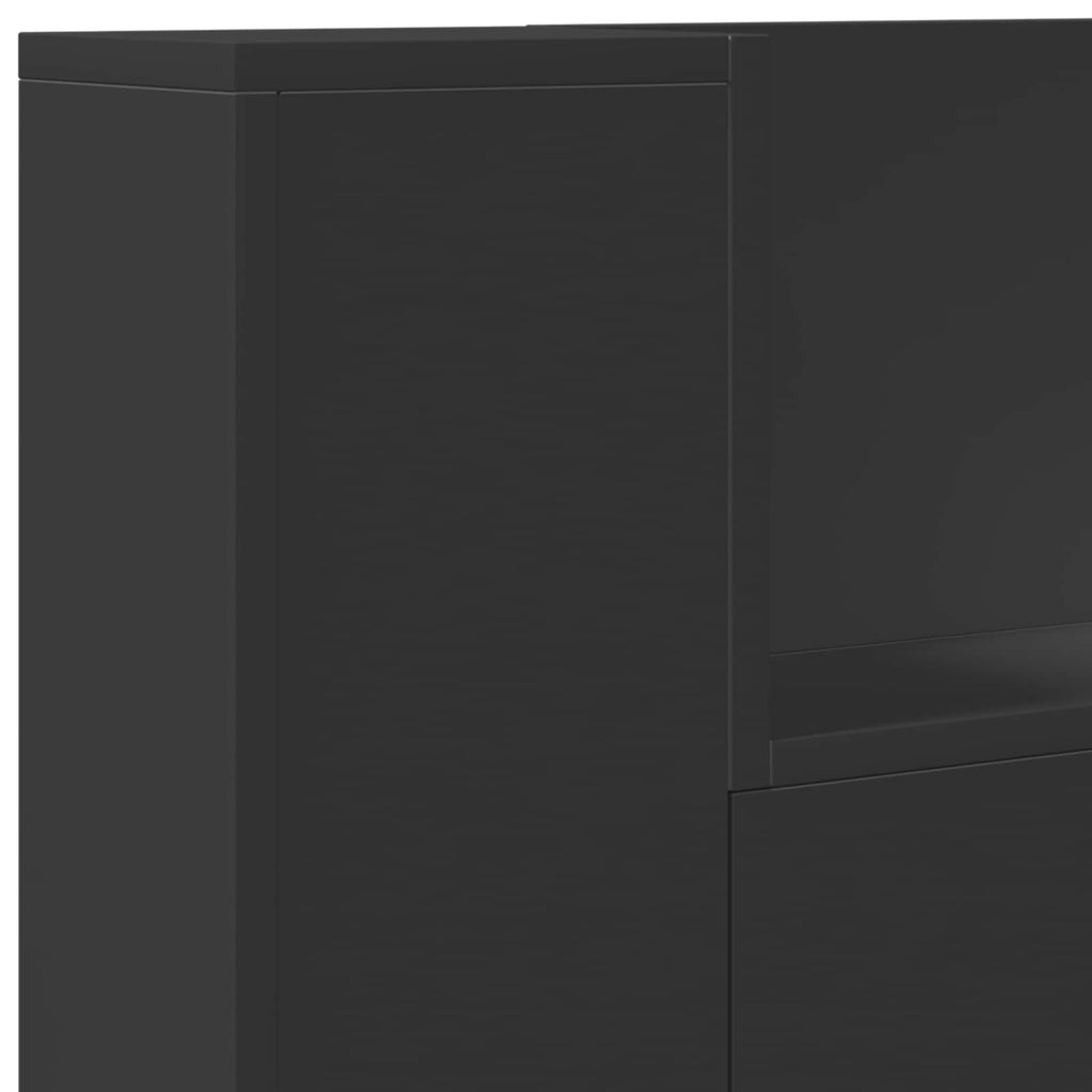 Headboard Black 100 x 16.5 x 103.5 cm Engineered Wood