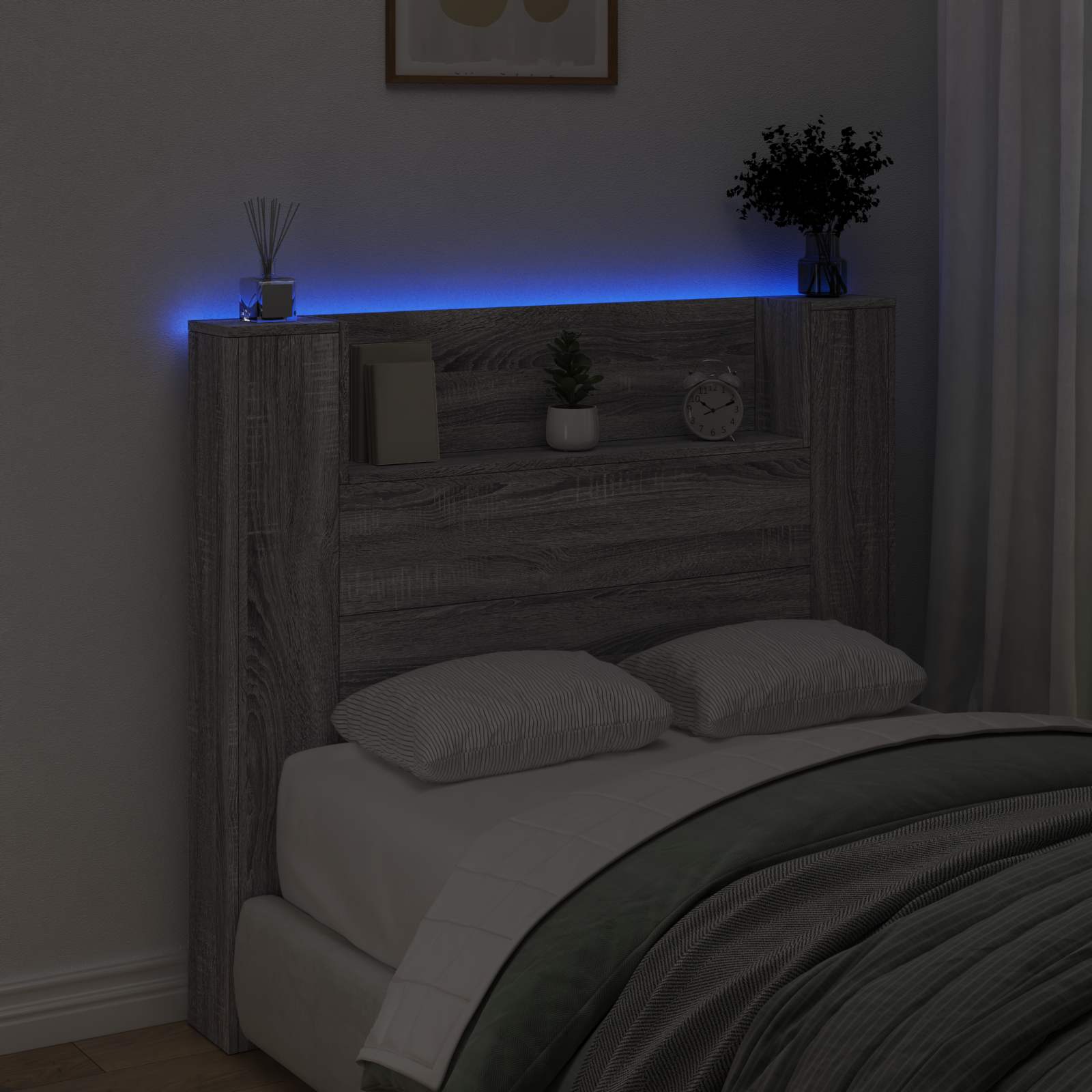 Headboard Grey Sonoma 120 x 16.5 x 103.5 cm Engineered Wood