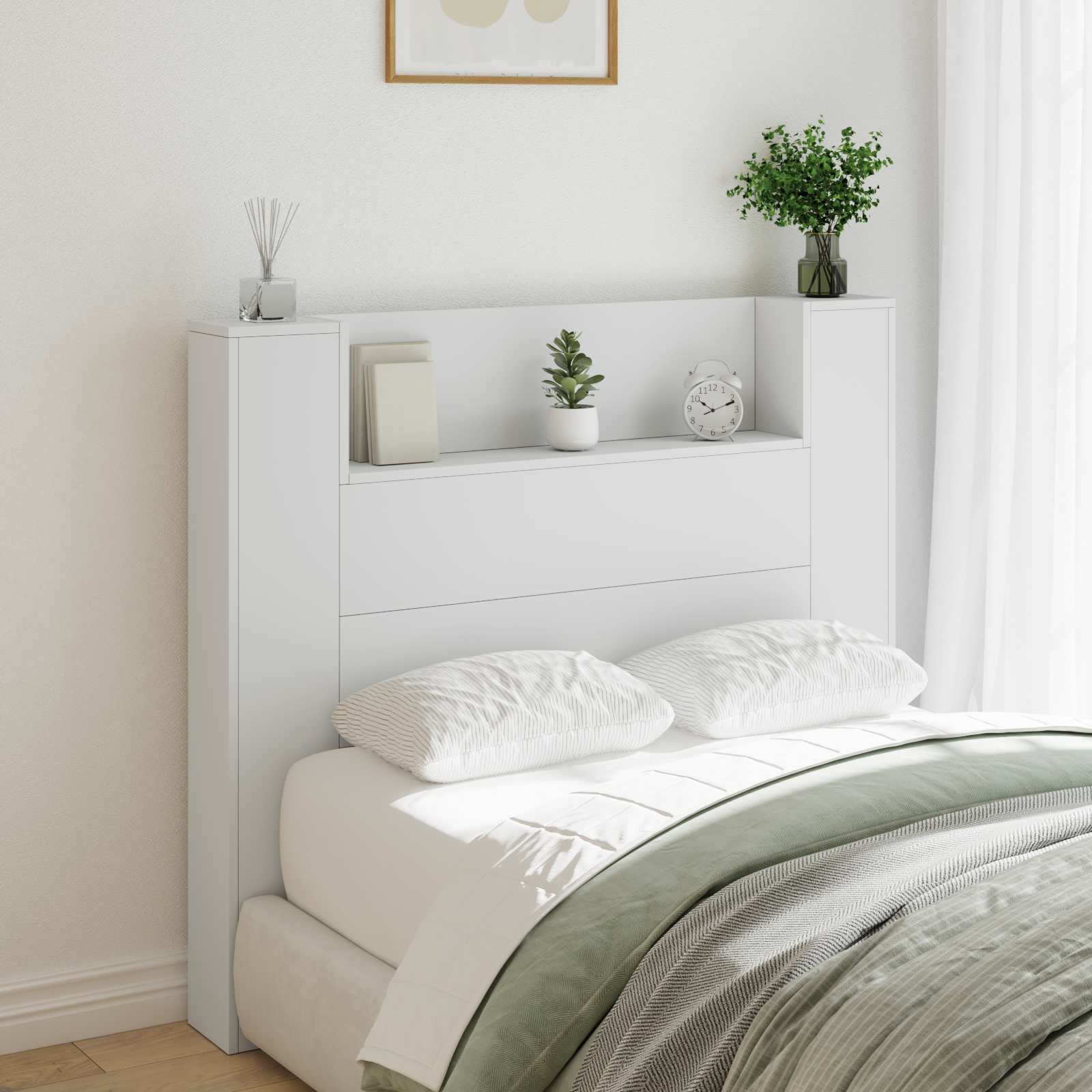 Headboard White 120 x 16.5 x 103.5 cm Engineered Wood