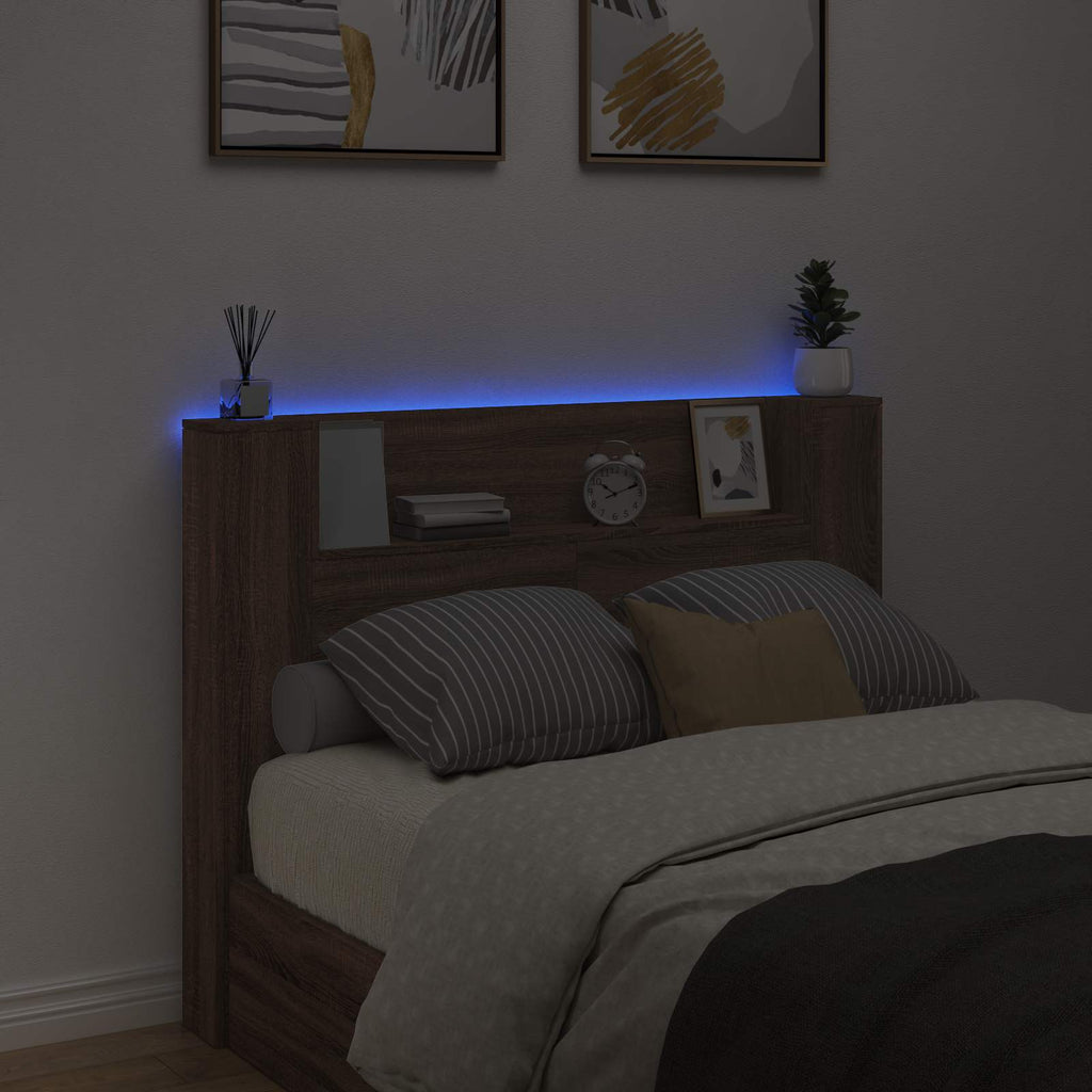 Headboard Brown Oak 140 x 16.5 x 103.5 cm Engineered Wood