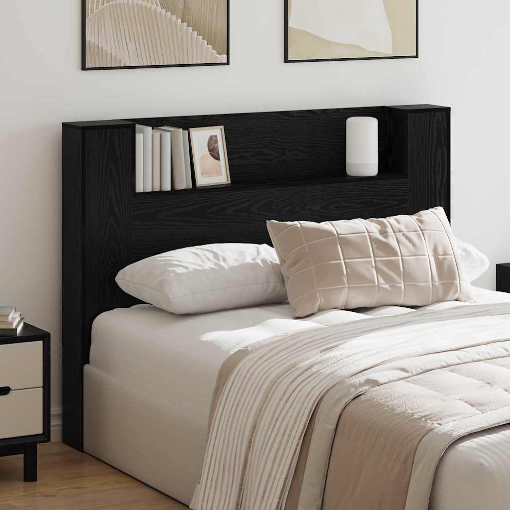 Headboard Black Oak 140 x 17 x 104.5 cm Engineered Wood