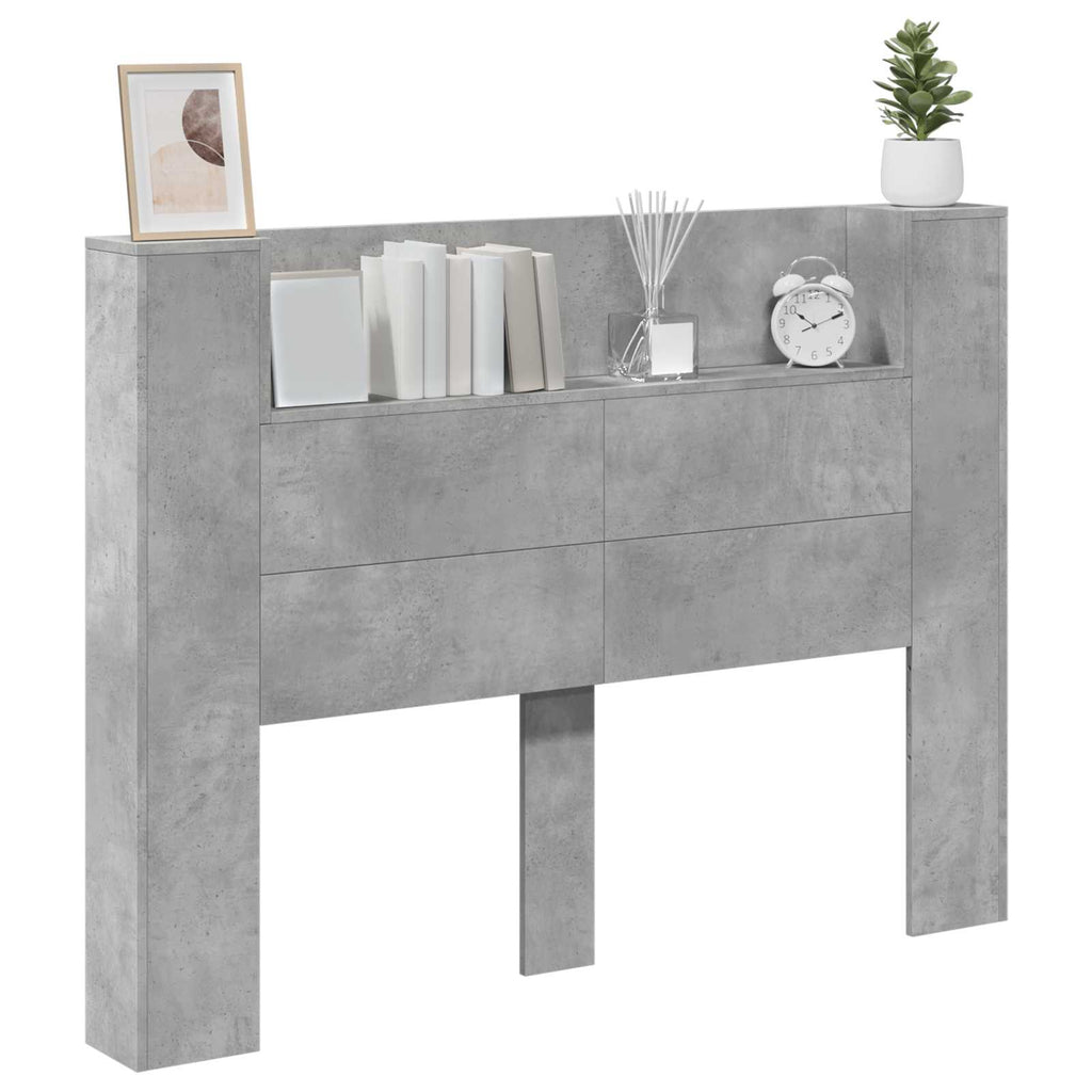 Headboard Concrete Grey 140 x 16.5 x 103.5 cm Engineered Wood