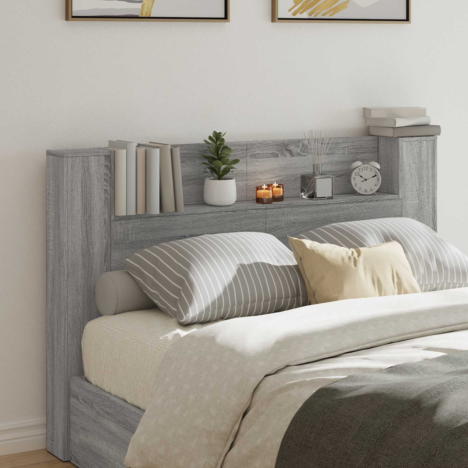 Headboard Grey Sonoma 160 x 16.5 x 103.5 cm Engineered Wood