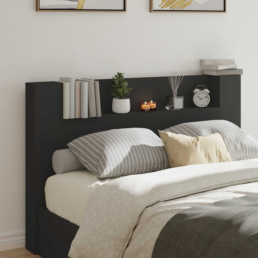 Headboard Black 160 x 16.5 x 103.5 cm Engineered Wood