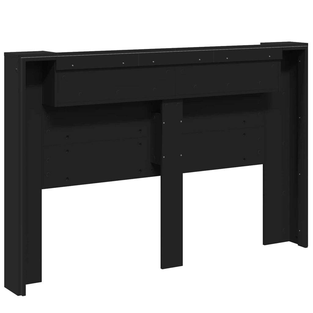 Headboard Black 160 x 16.5 x 103.5 cm Engineered Wood