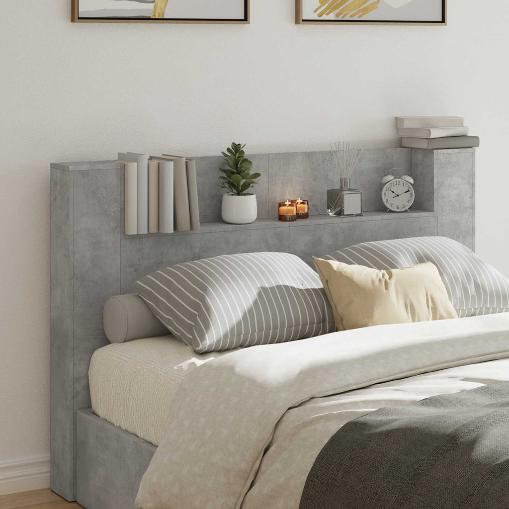 Headboard Concrete Grey 160 x 16.5 x 103.5 cm Engineered Wood