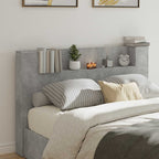 Headboard Concrete Grey 160 x 16.5 x 103.5 cm Engineered Wood