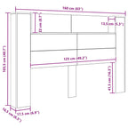 Headboard Black Oak 160 x 17 x 104.5 cm Engineered Wood
