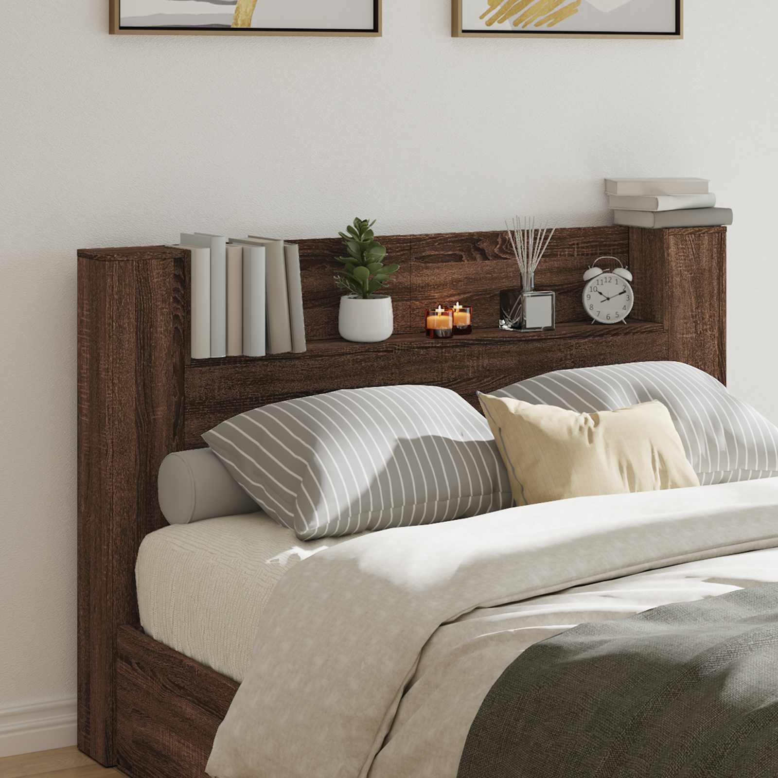 Headboard Brown Oak 160 x 16.5 x 103.5 cm Engineered Wood