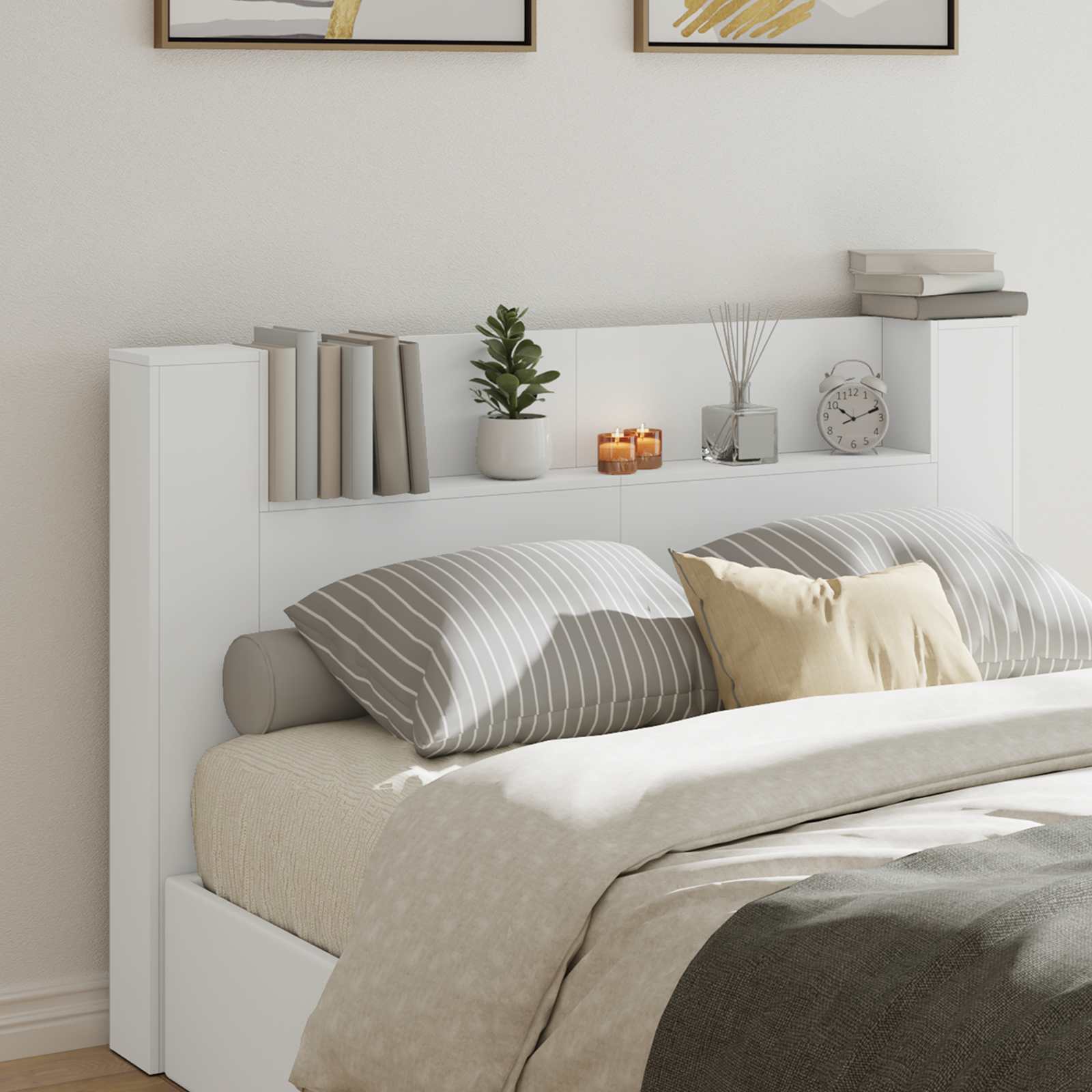 Headboard White 160 x 16.5 x 103.5 cm Engineered Wood