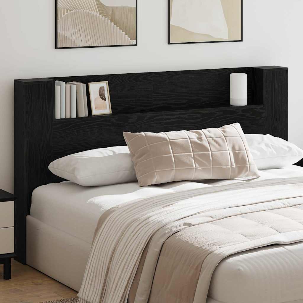 Headboard Black Oak 180 x 17 x 104.5 cm Engineered Wood