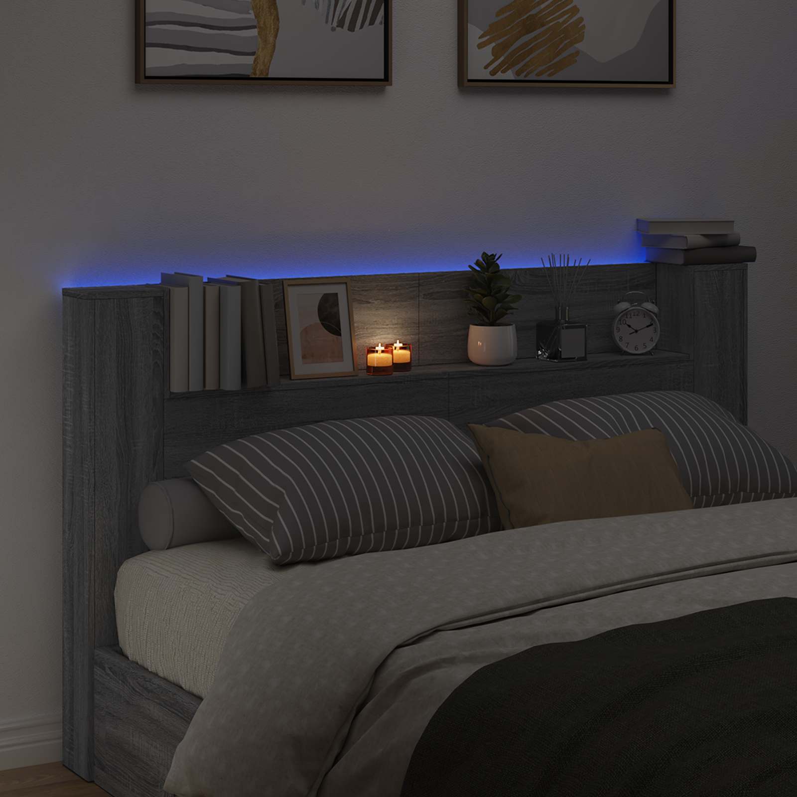 Headboard Grey Sonoma 180 x 16.5 x 103.5 cm Engineered Wood