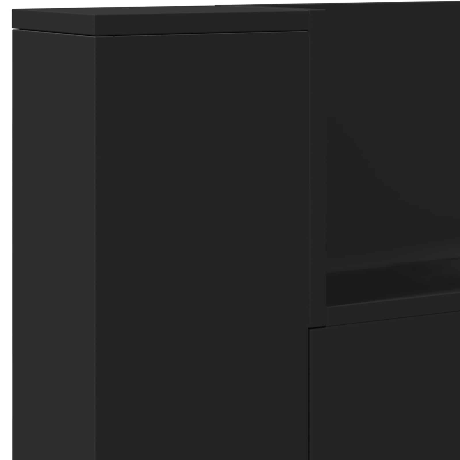 Headboard Black 200 x 16.5 x 103.5 cm Engineered Wood