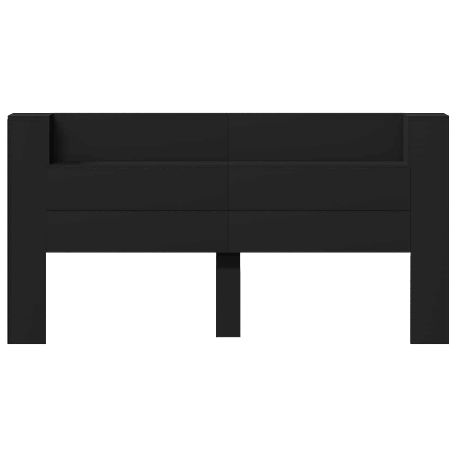 Headboard Black 200 x 16.5 x 103.5 cm Engineered Wood