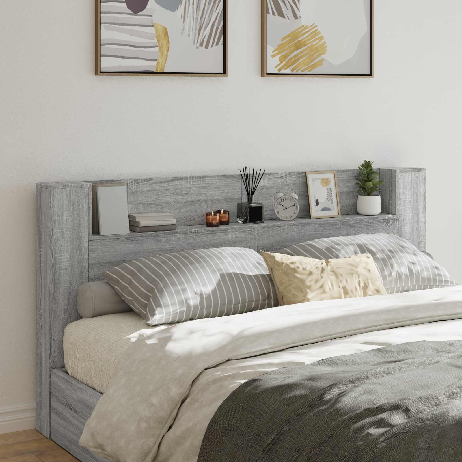 Headboard Grey Sonoma 200 x 16.5 x 103.5 cm Engineered Wood