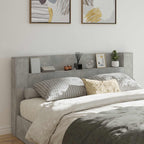 Headboard Concrete Grey 200 x 16.5 x 103.5 cm Engineered Wood