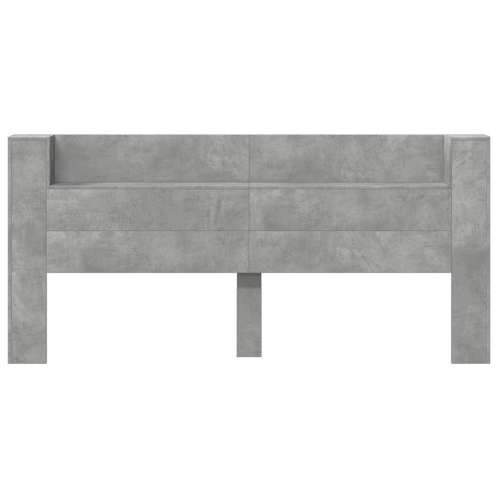 Headboard Concrete Grey 200 x 16.5 x 103.5 cm Engineered Wood