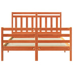 Bed Frame with Headboard Wax Brown 160 x 200 cm